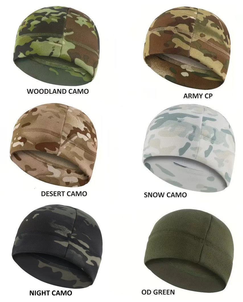 Camo Fleece Beanie Winter Hat Windproof Snow Skully Unisex