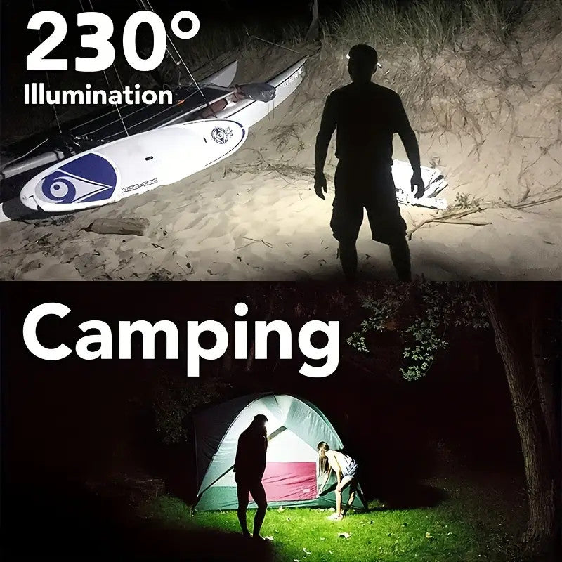 Rechargeable COB LED Headlamp with USB, Adjustable Head Band, 350 Lumens