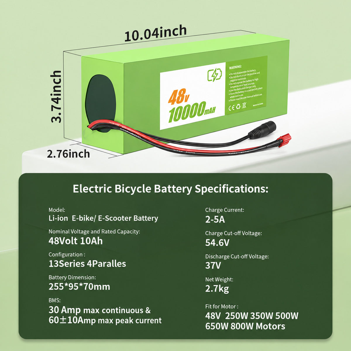 High-Performance Electric Bicycle Battery Pack - Multiple Volt & Capacity Options