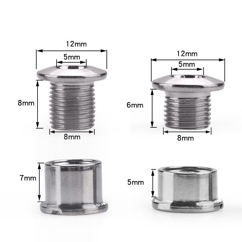 Bicycle Chainring Bolts Set - Stainless Steel for Single, Double, Triple Speed Bikes