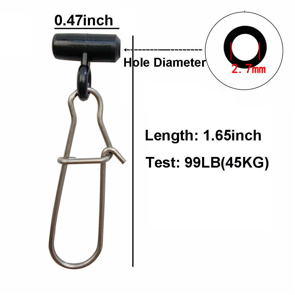 Fishing Line Sinker Slider with Snap - Heavy Duty Tackle for Freshwater & Saltwater