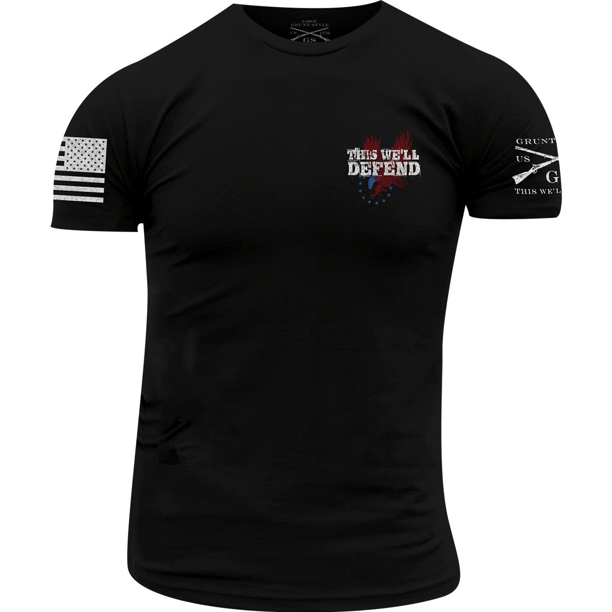 Men's Tactical T-Shirt - Black Crew Neck Comfortable Military Style