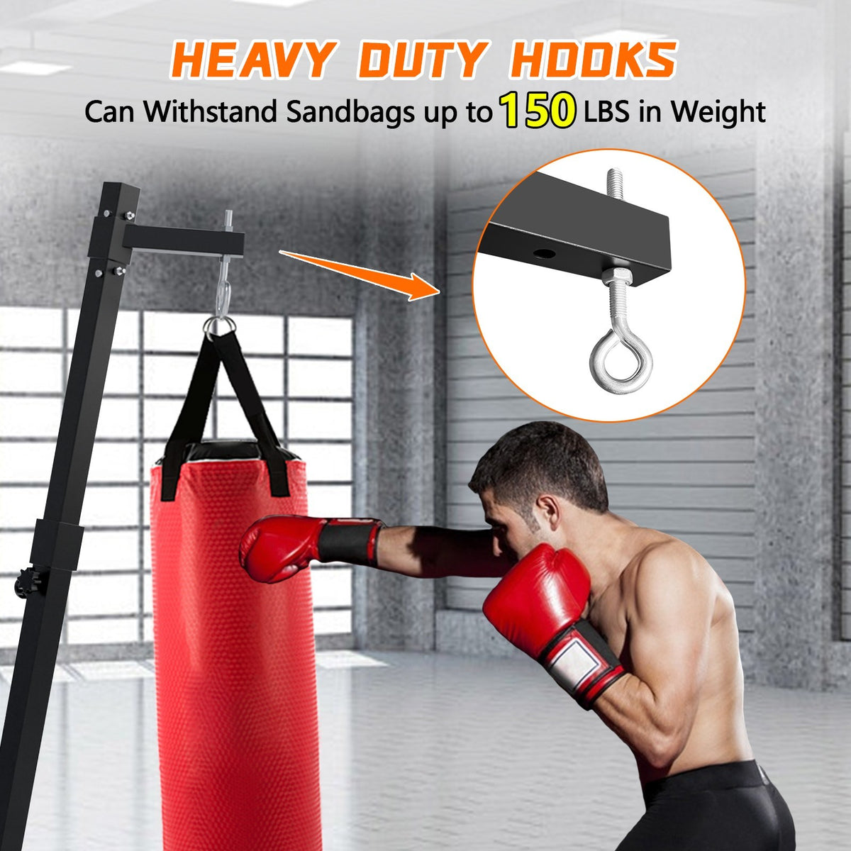Adjustable Steel Punching Bag Stand Heavy Bag Support Fitness Equipment
