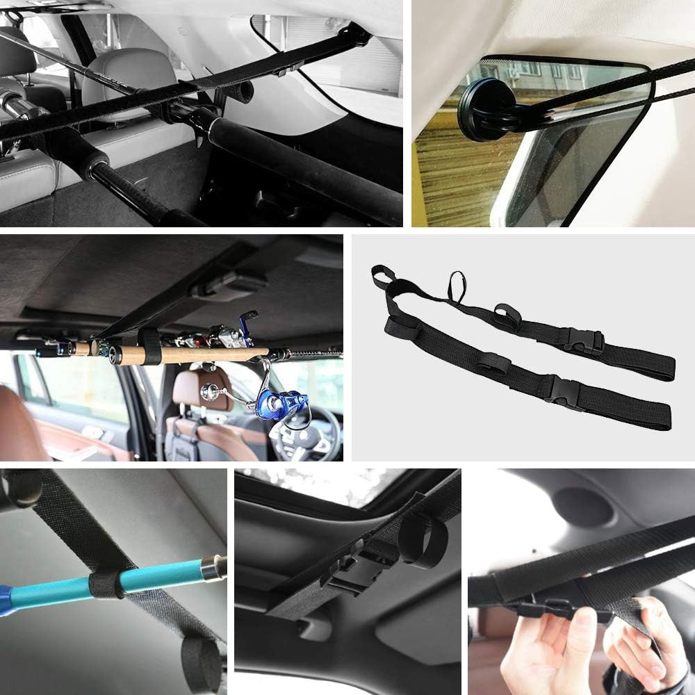 Car Fishing Rod Holder Rack Kit - 6-Piece Vehicle Rod Storage & Organizer