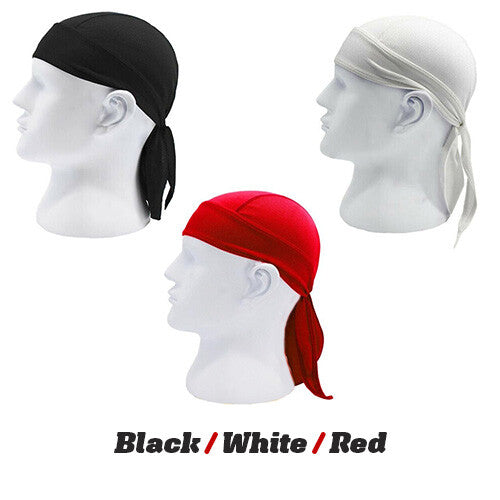 3 Pack Skull Cap Motorcycle Head Wrap Tie Durag Cycling Hat Quick-Drying