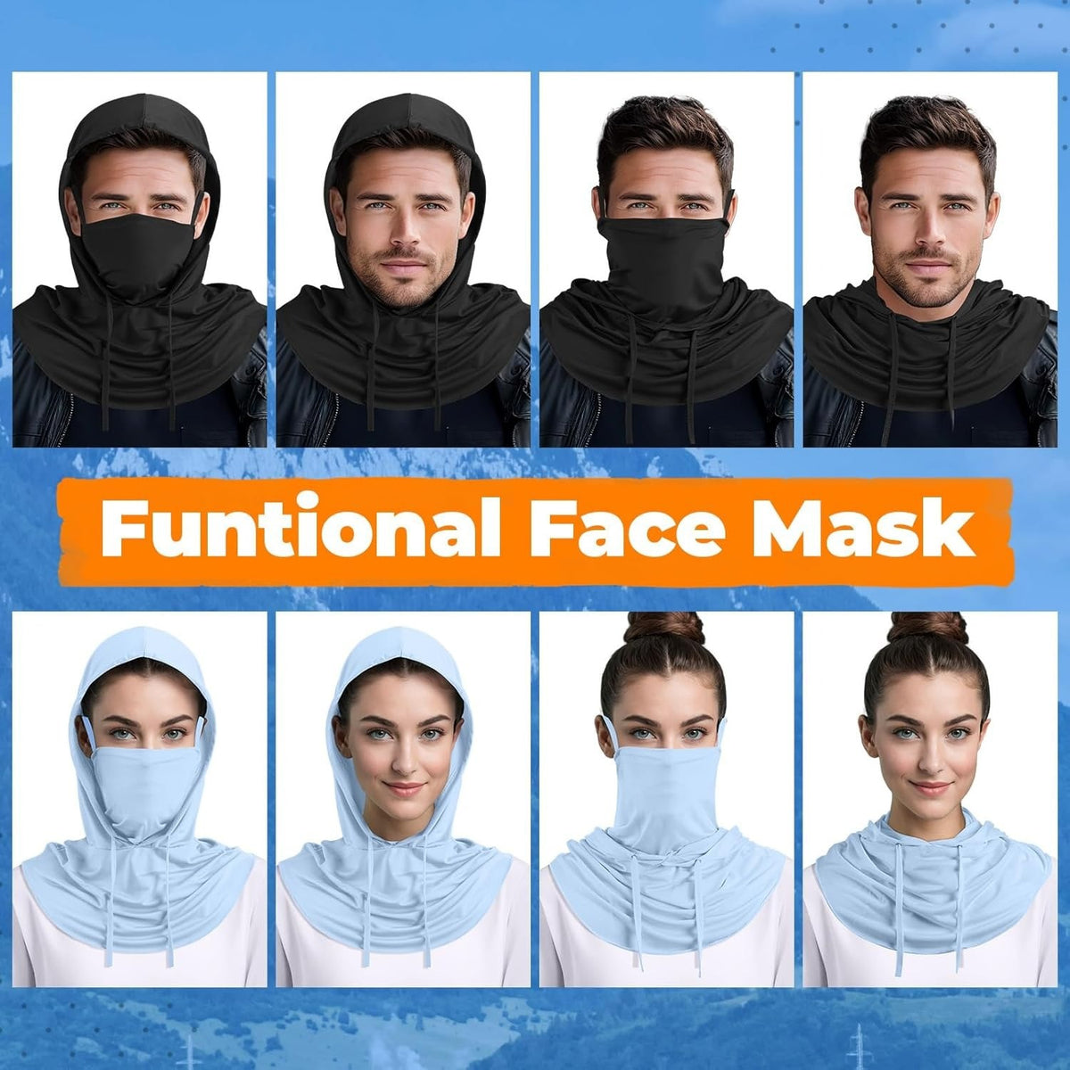UV Protection Cooling Balaclava Face Mask 3-in-1 Full Head Cover for Sun Outdoor Activities