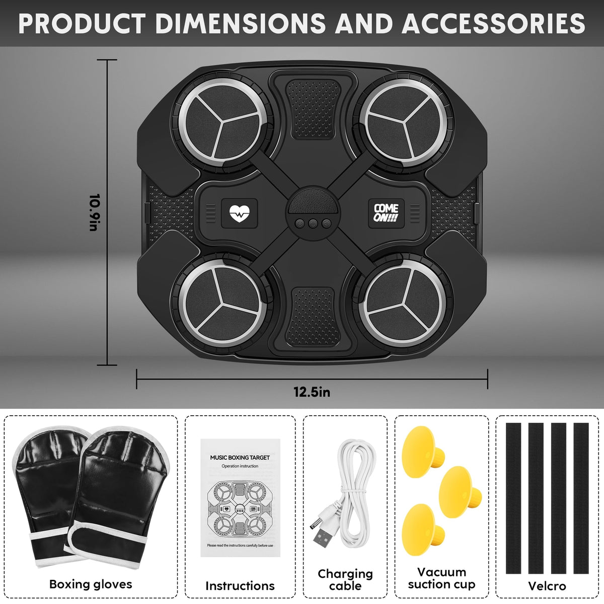 Smart Bluetooth Punching Machine with Gloves for Kids & Adults - Music-Activated Wall-Mounted Boxing Toy