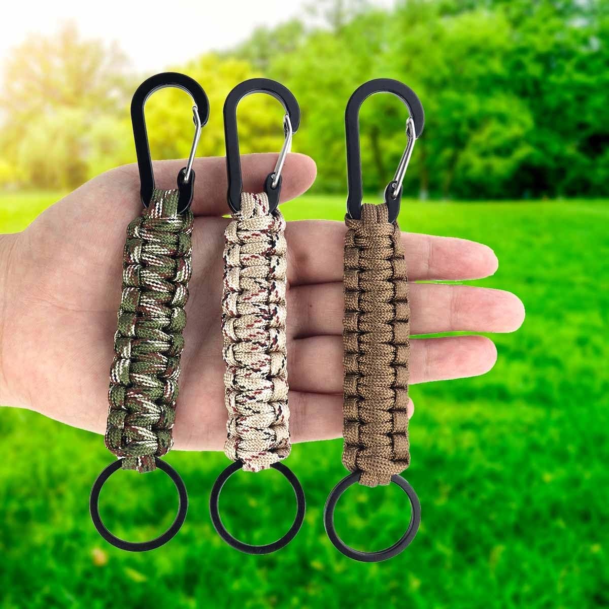 6 Pack Paracord Keychains with Carabiners Durable Braided Lanyards