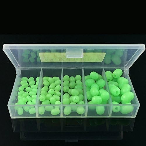Luminous Green Fishing Beads Set for Deep Water Tackle - 100 Soft Round Baits