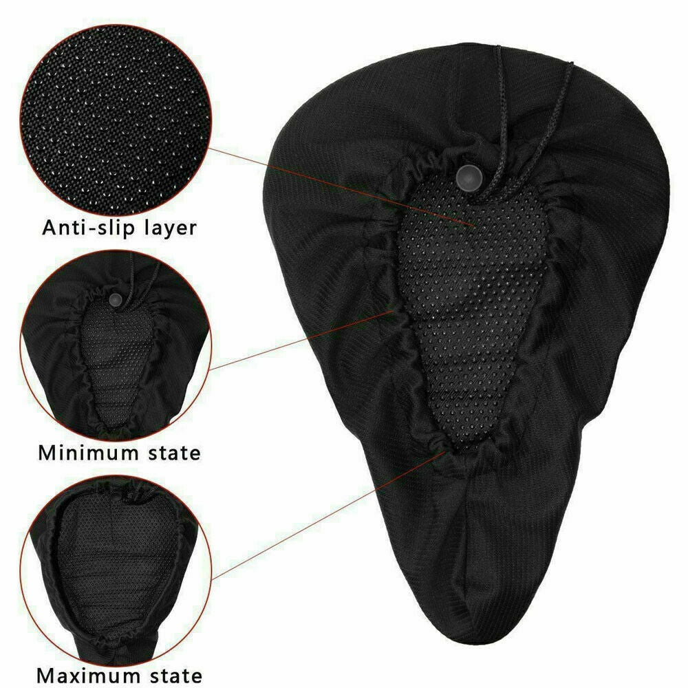 Gel Bicycle Seat Cover Wide Padded Saddle Cushion for Mountain Bike
