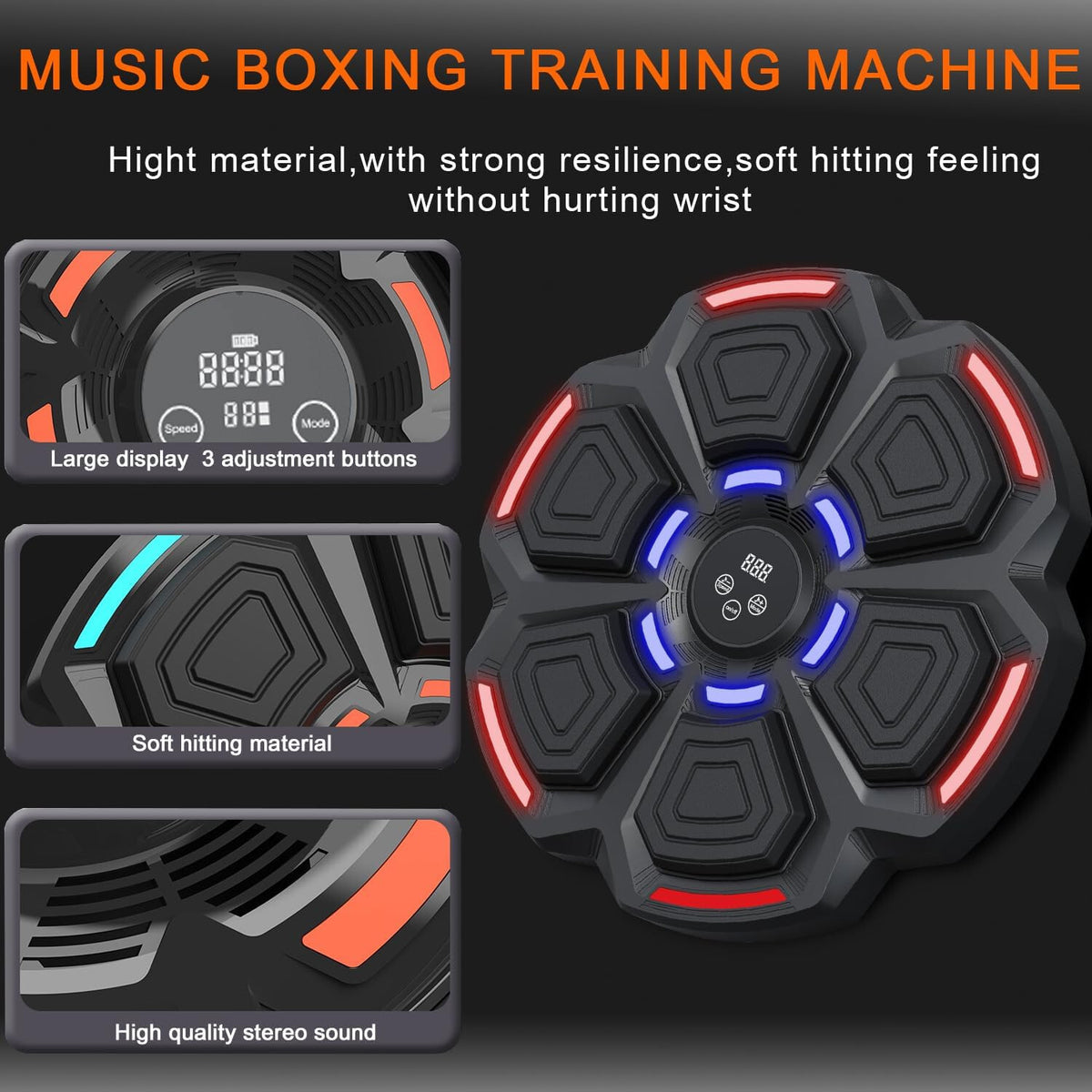 Smart Boxing Machine with Punch Speed & Rhythm Training for Kids & Adults