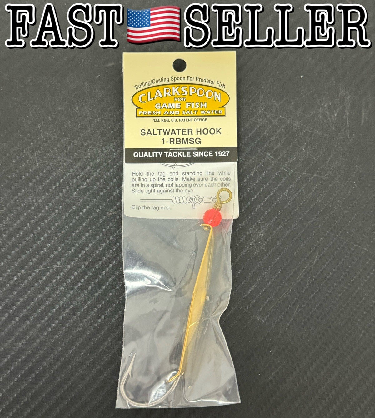 Saltwater Fishing Spoon with Gold Plating and 3-Inch Blade - Size 1