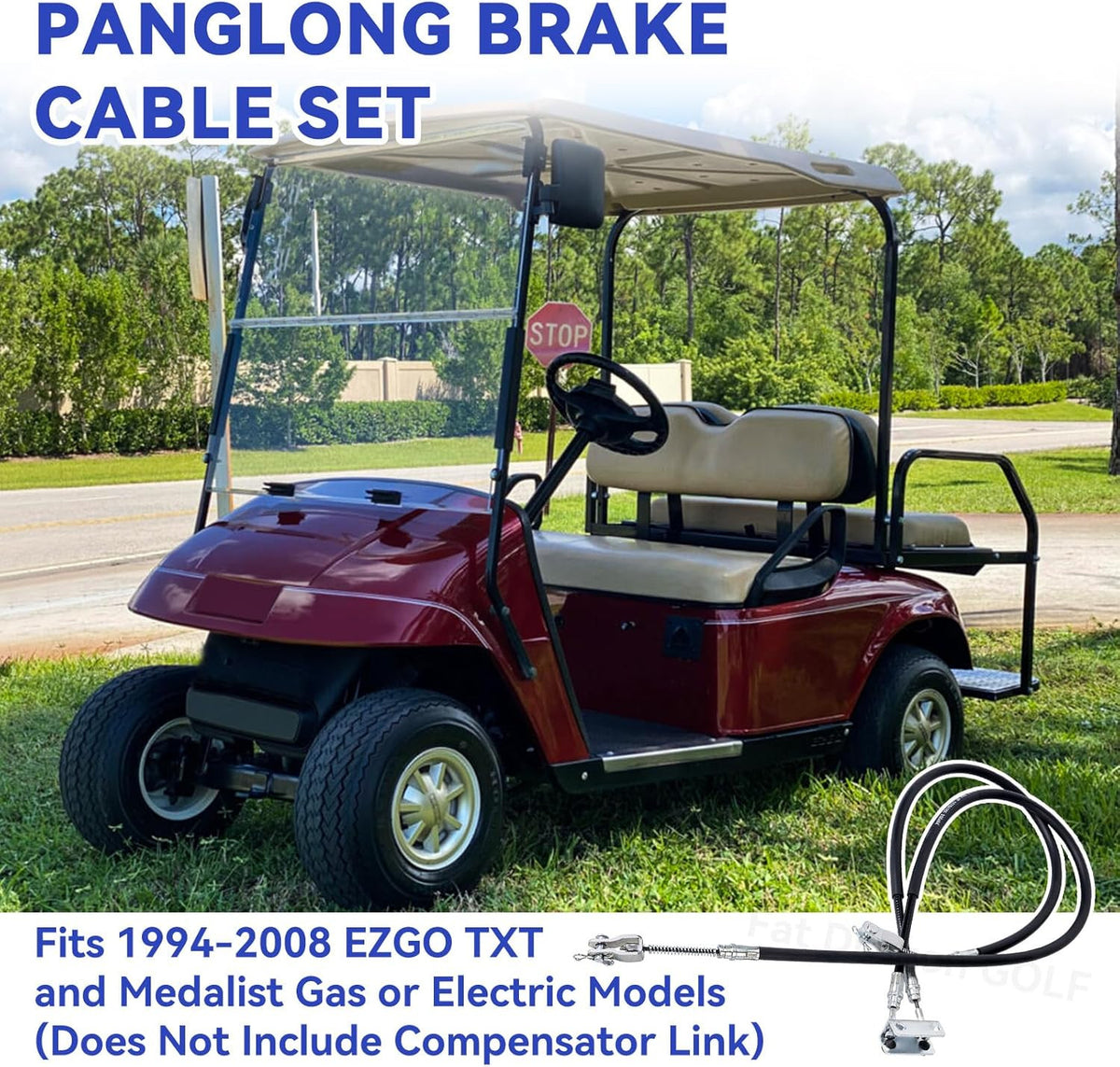 Golf Cart Brake Cable Set for EZGO TXT & Medalist 1994-2008 Stainless Steel