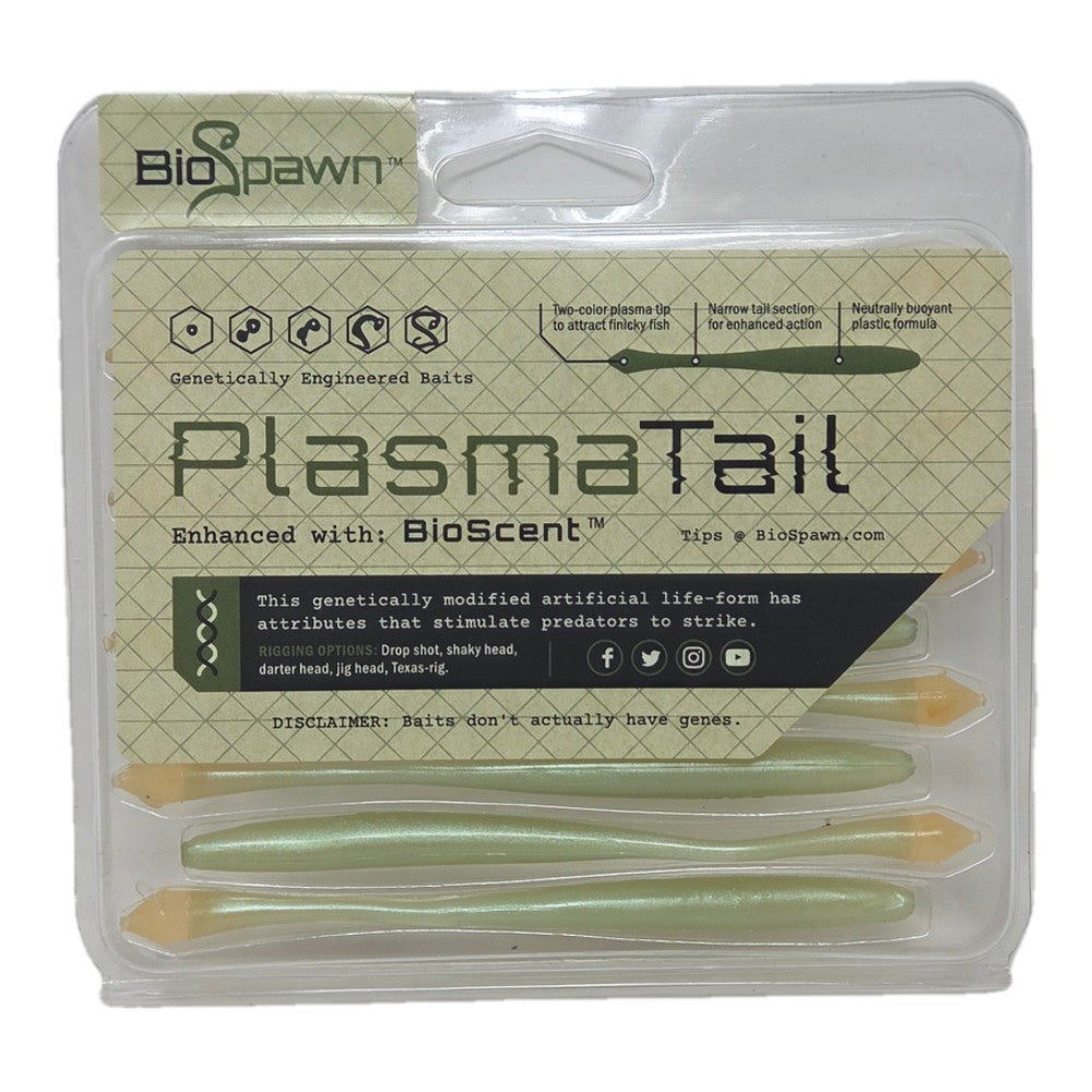 Bass Fishing Soft Plastic Worms - Finesse Drop Shot Baits with Plasma Tail - 10 Pack