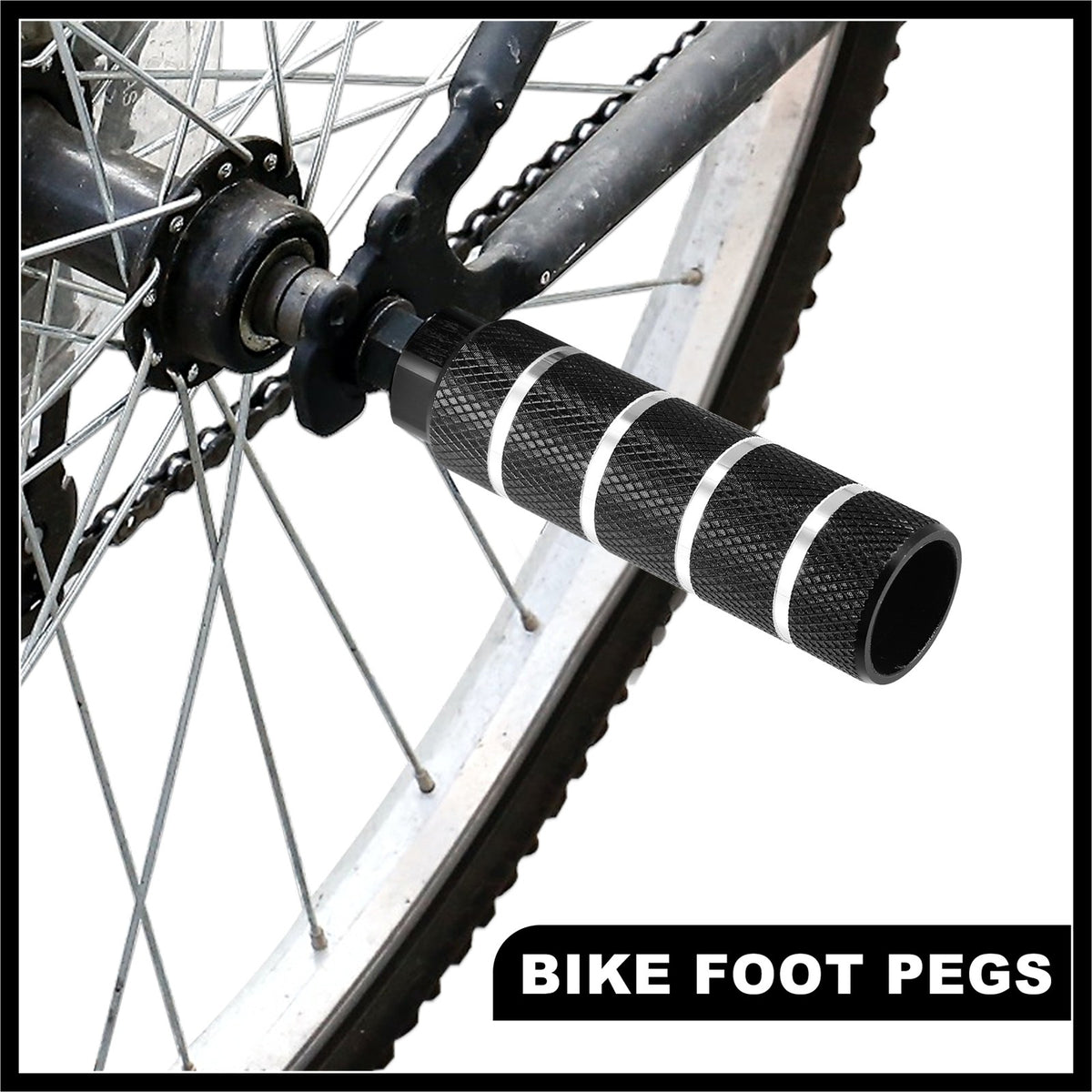 Aluminum Alloy Bicycle Rear Foot Pegs for BMX MTB 3/8 Inch Axles - Set of 4