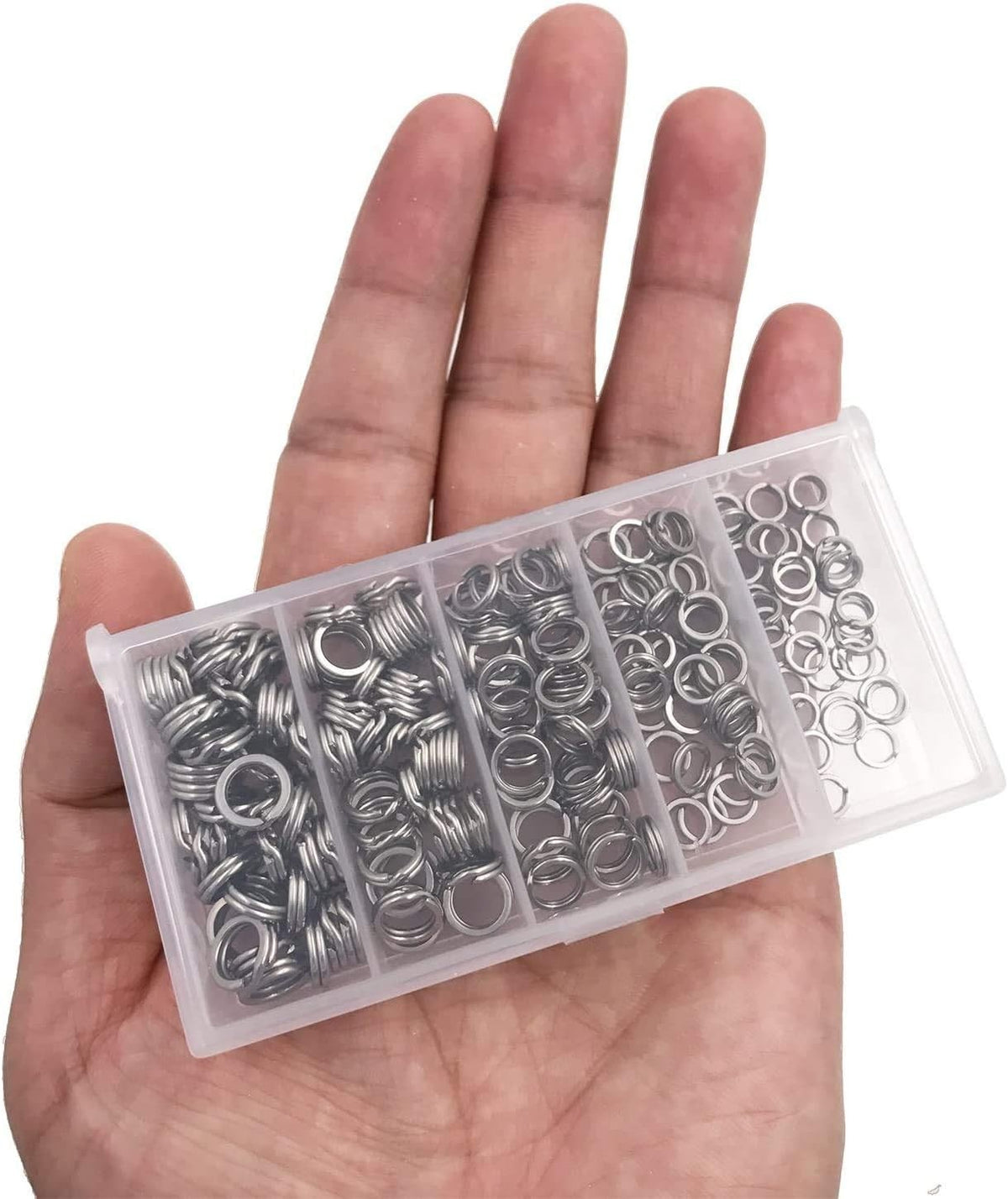 Heavy Duty Stainless Steel Fishing Split Rings Kit - 5 Sizes, 250pcs