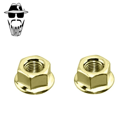 2x Gold Bicycle Hub Axle Nuts 3/8 x 24T for Coaster Brake Wheels