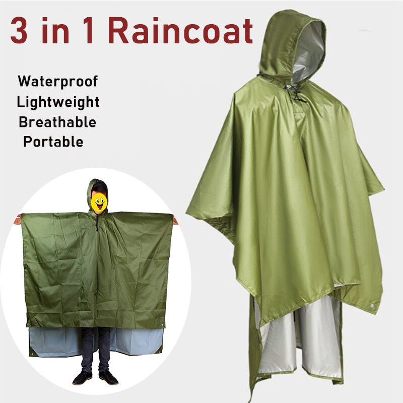 Waterproof Military Poncho for Camping and Hiking, US Army Style