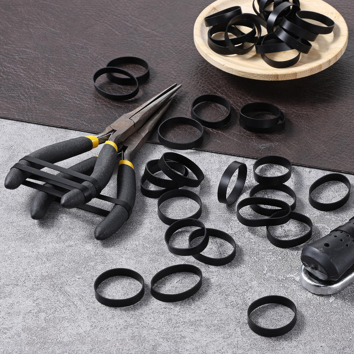 100PCS Silicone Rubber Bands - 1 Inch Cable Ties for Organizing Cables & Wires