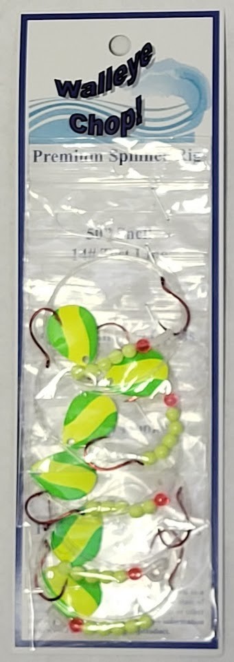 Walleye Spinner Harness Set with Double Hooks and Blades - Multiple Colors