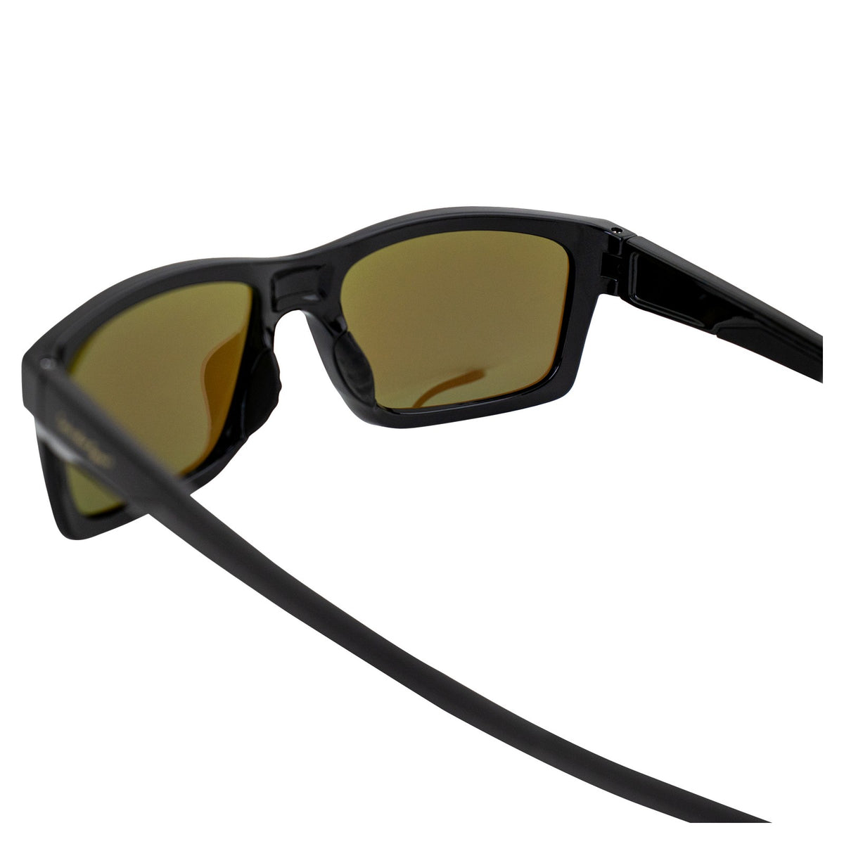 Polarized Square Sunglasses with Blue Mirror Lenses - Black Frame