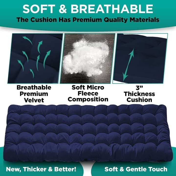 Thick Camping Mattress Pad Cushion for Outdoor Sleeping - Blue