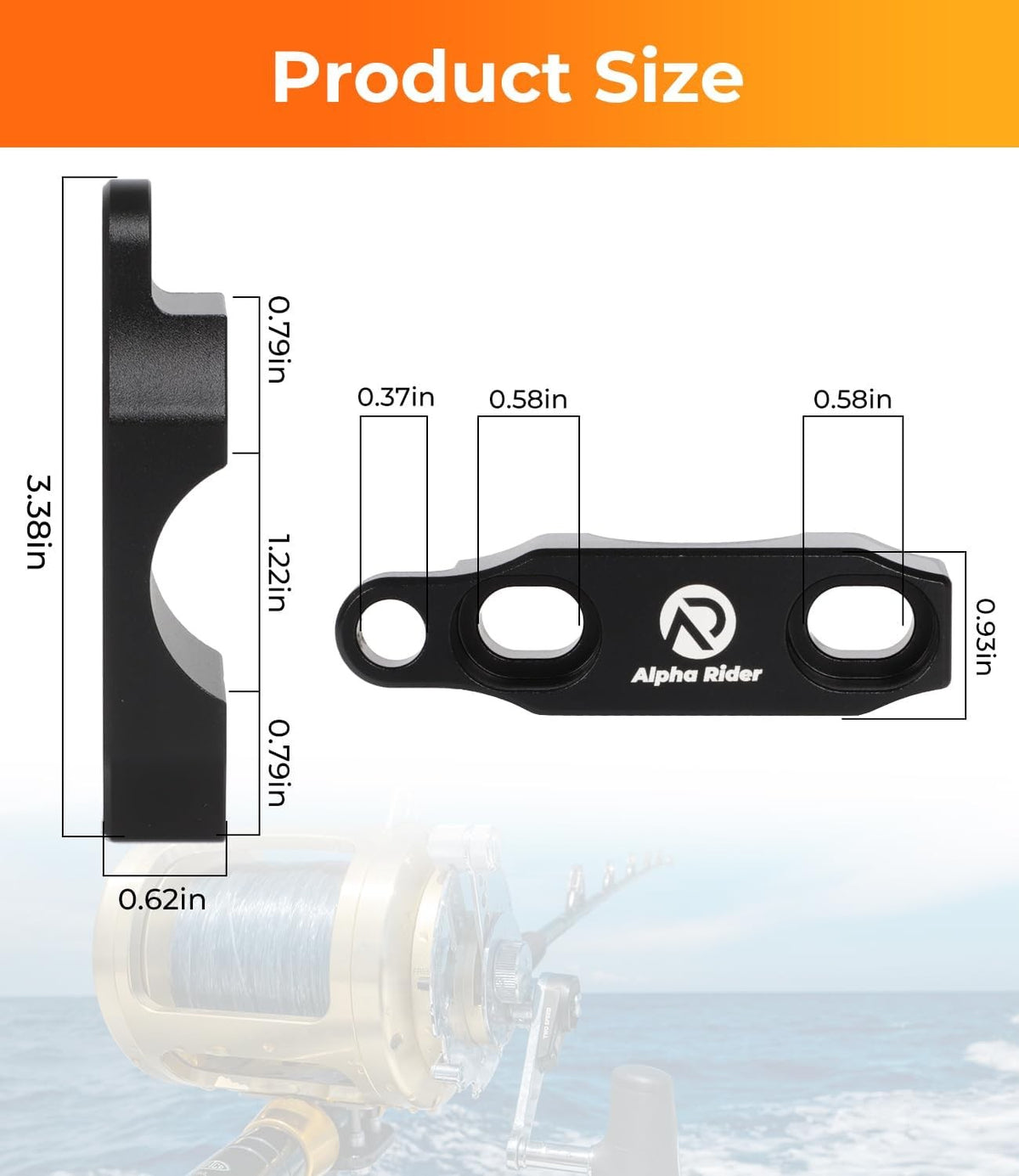 Fishing Reel Clamp for PENN International 20-70 Series - Anodized Aluminum