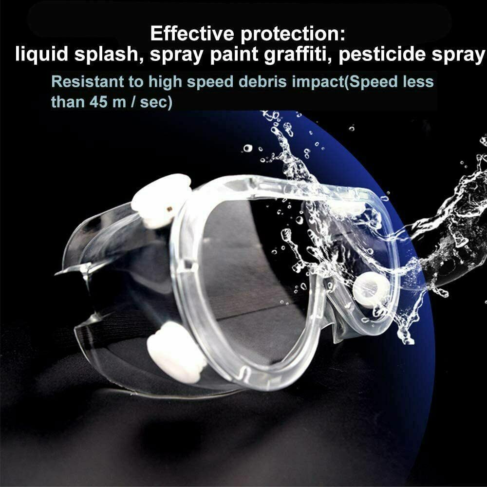 Protective Safety Goggles for Lab Work & Chemical Use - Clear Lens, Adjustable Strap