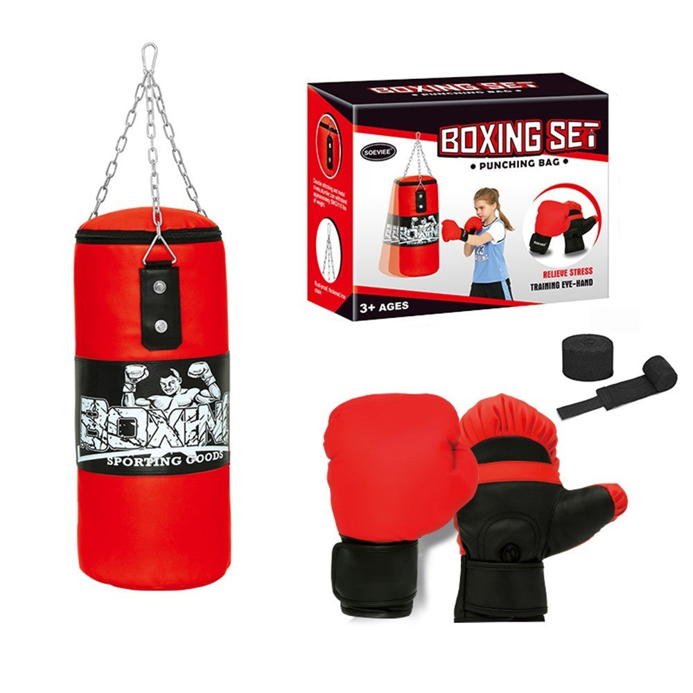 Boxing MMA Training Gloves Set with Chain and Heavy Duty Punching Bag