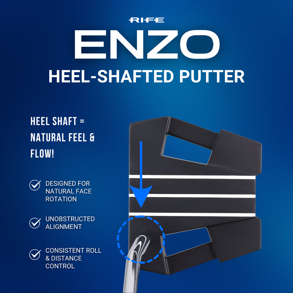 Big & Tall 37-Inch Men’s Mallet Putter with Oversized Grip and Alignment Lines