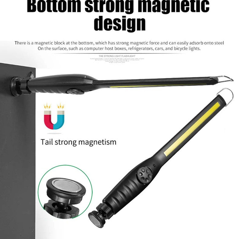 Rechargeable COB Work Light with Magnetic Base - Emergency & Camping LED Flashlight