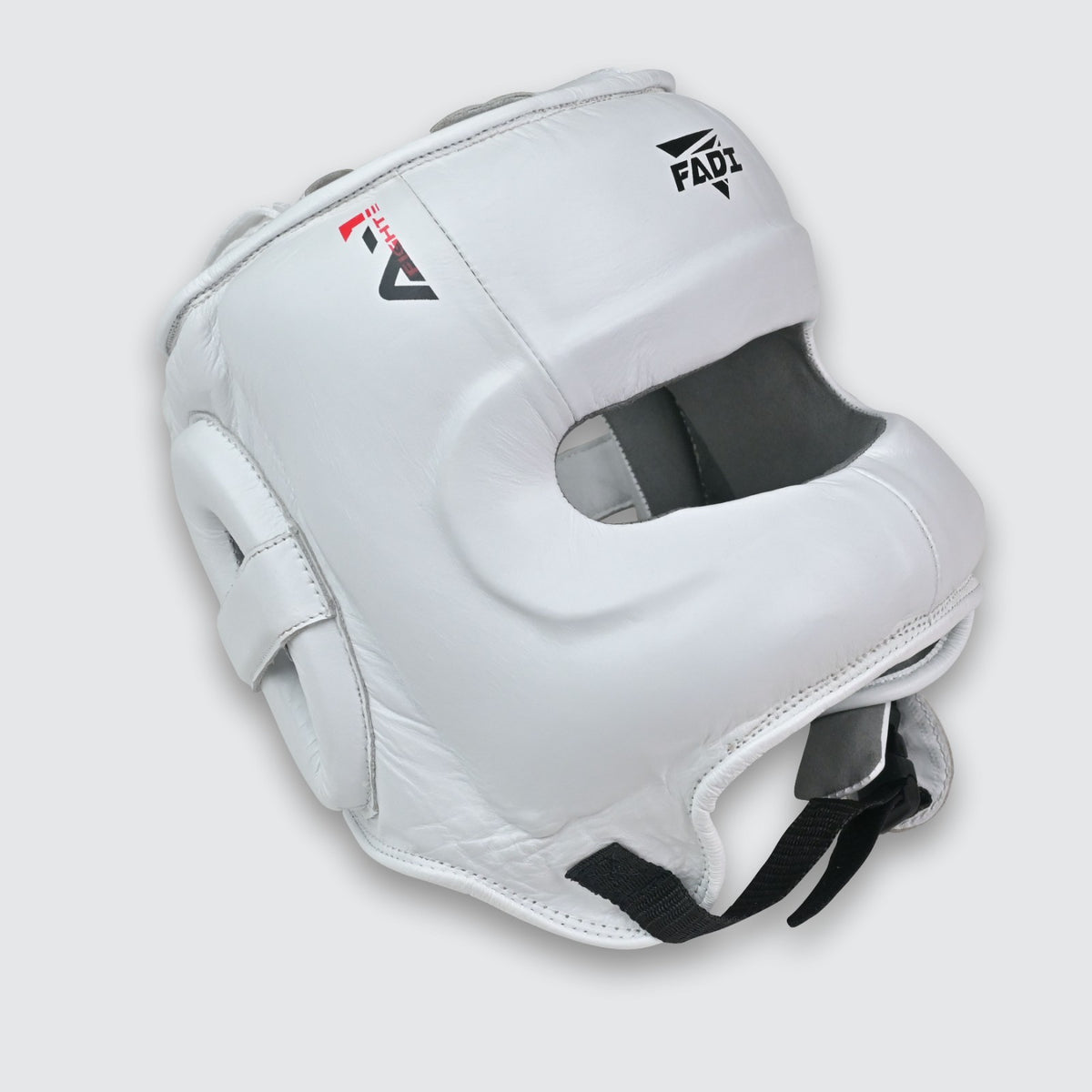 Sparring Headgear - Leather Boxing Headgear for MMA Muay Thai Karate Taekwondo, White, S/M & L/XL