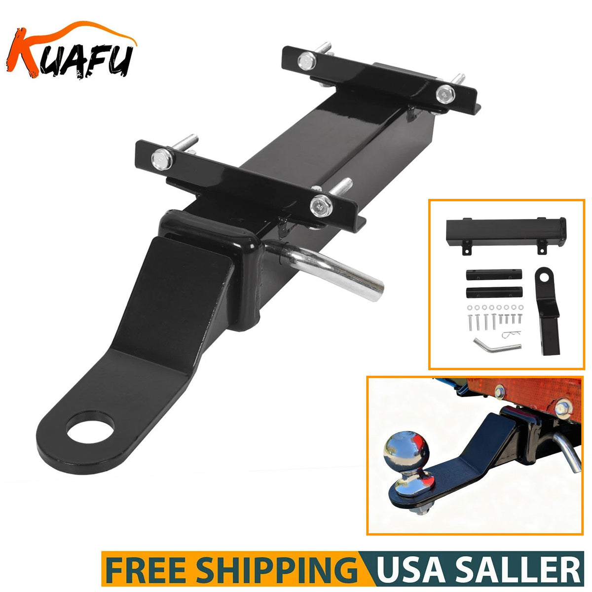 Universal Golf Cart Rear Trailer Hitch with 2-Inch Receiver for EZGO, Yamaha, Club Car
