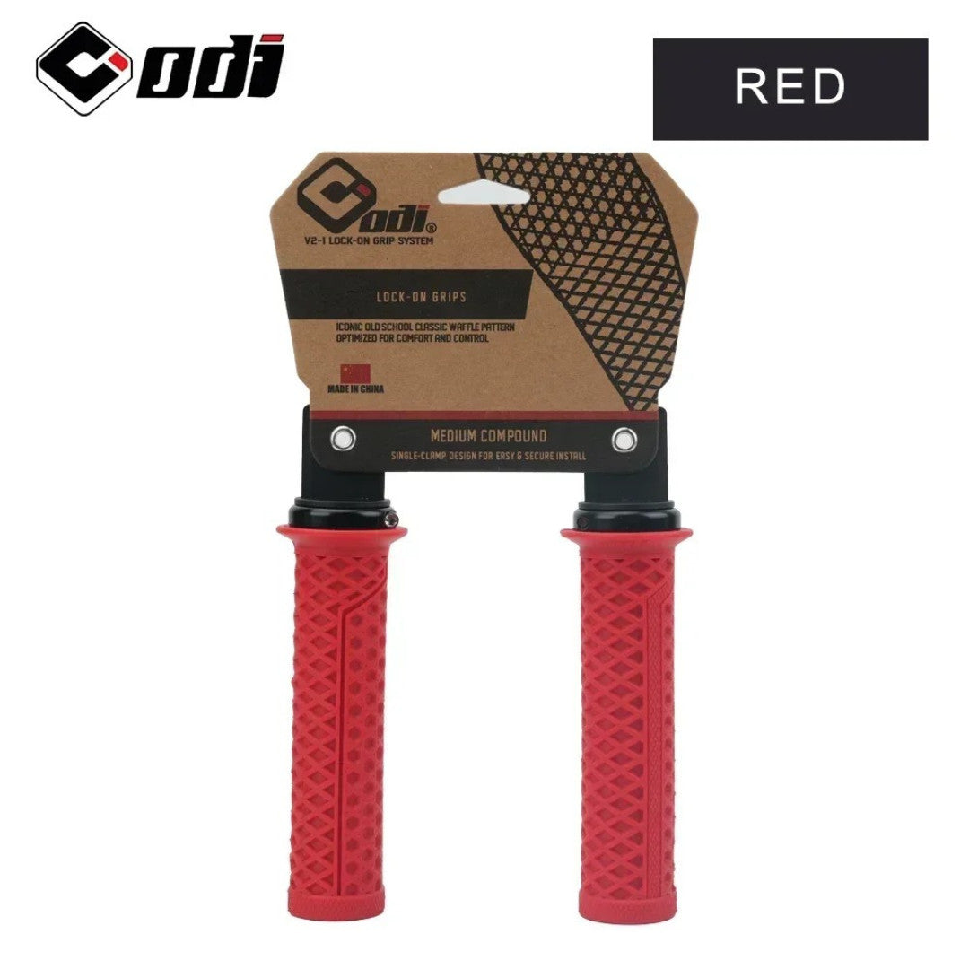 Lock On Mountain Bike Grips - Flanged Handlebar Grips for MTB, BMX & Urban Bikes - Multiple Colors