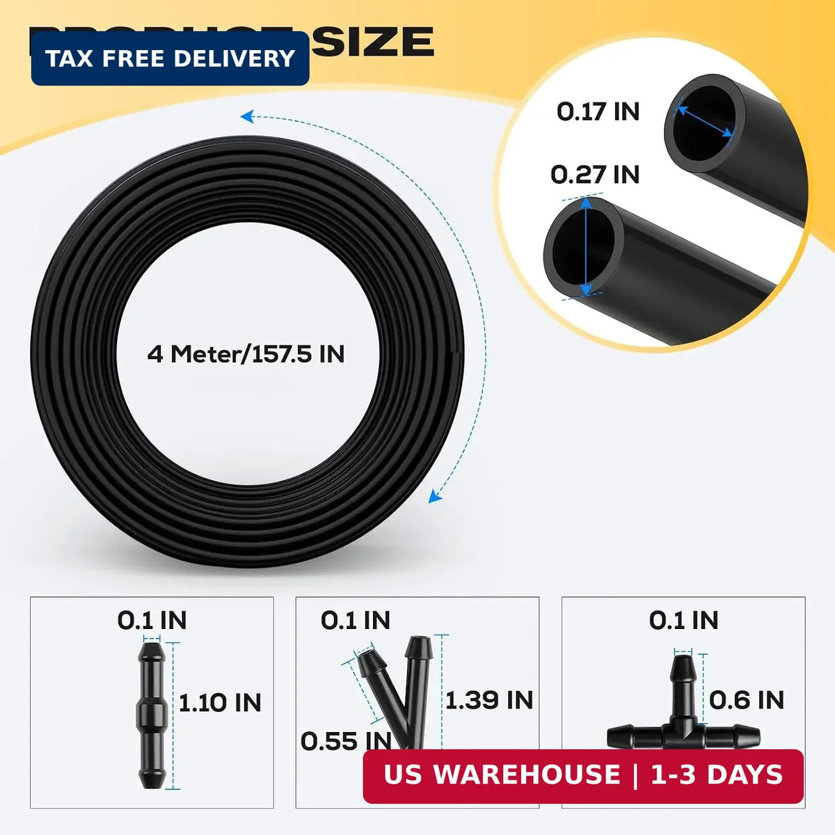 Windshield Washer Hose Kit 4M Rubber Tubing with 30 Connectors for Auto Repair