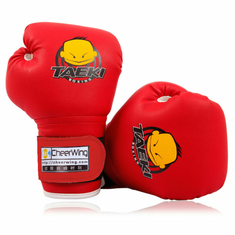 Kids Boxing Gloves 4oz PU Leather Sparring Training MMA Gloves for Children 5-10 Years