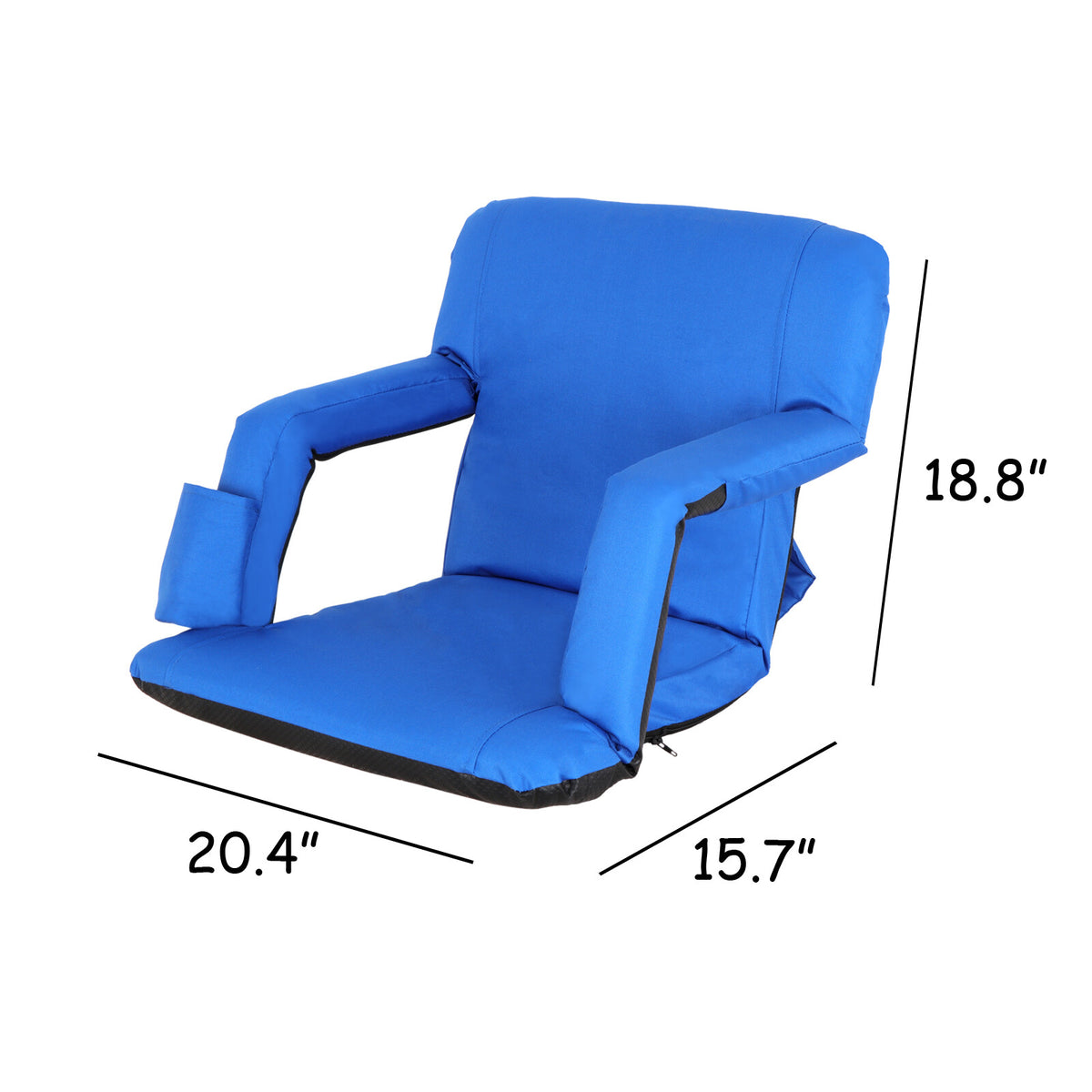 Portable Stadium Seat Chair with Reclining Backrest and Padded Cushion