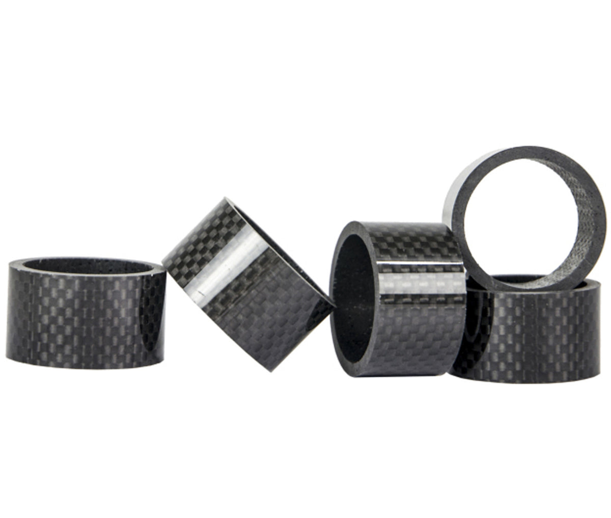 Carbon Fiber Headset Spacers for 1-1/8 inch Bicycle Steerer Tubes - 5/10/15/20mm, 4 Pieces