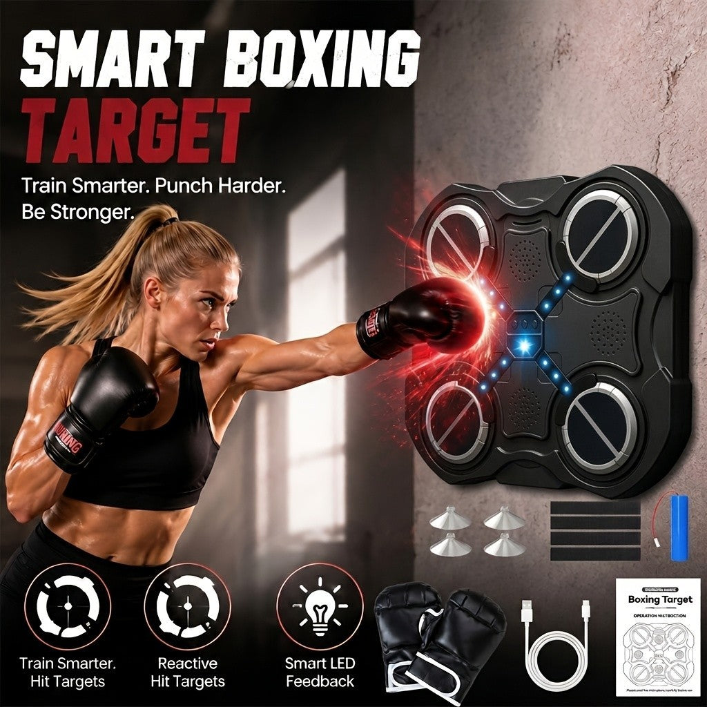 Music Punching Bag for Boxing and Martial Arts Training - Wall Mount, Black