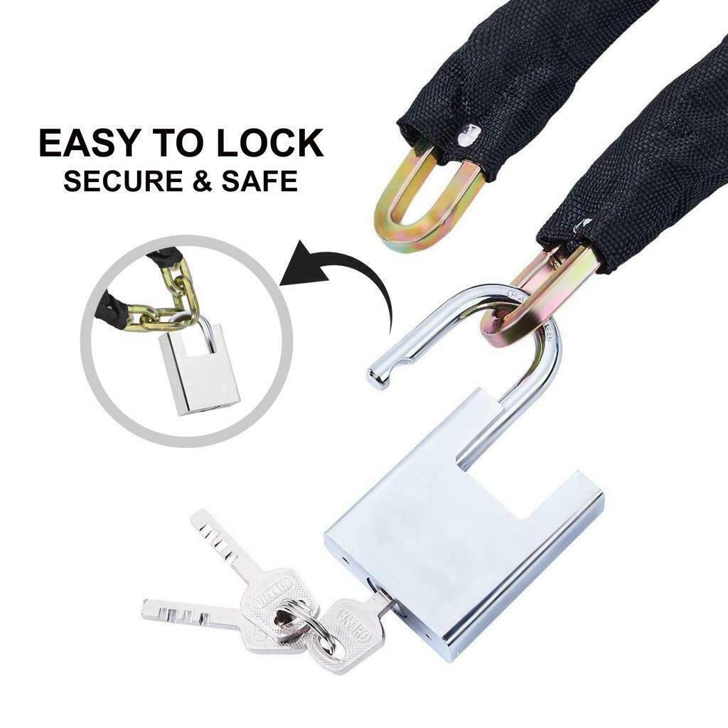 Heavy Duty Chain Lock Kit 6 Ft Bicycle Motorcycle Security Lock with 3 Keys