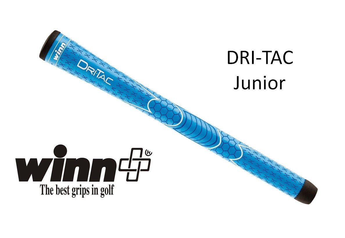Junior Golf Grip Set of 7 Winn Dri-Tac Blue - Comfortable Tacky Grip