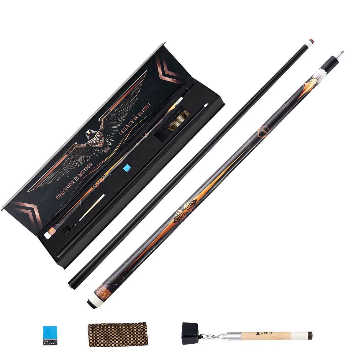 58-Inch Maple Pool Cue Stick, 19 oz, Two-Piece with 3/8-32 Quick-Thread Connector