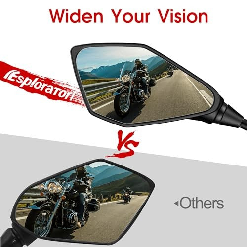 ATV & Motorcycle Handlebar Mirrors 7/8 Inch Mount - Wide Convex Lens