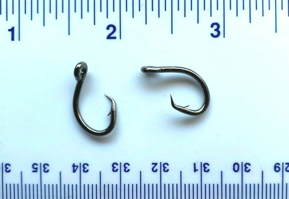 1000 Pack Offset Black Nickel Fishing Hooks Size 6 - 4X Strength