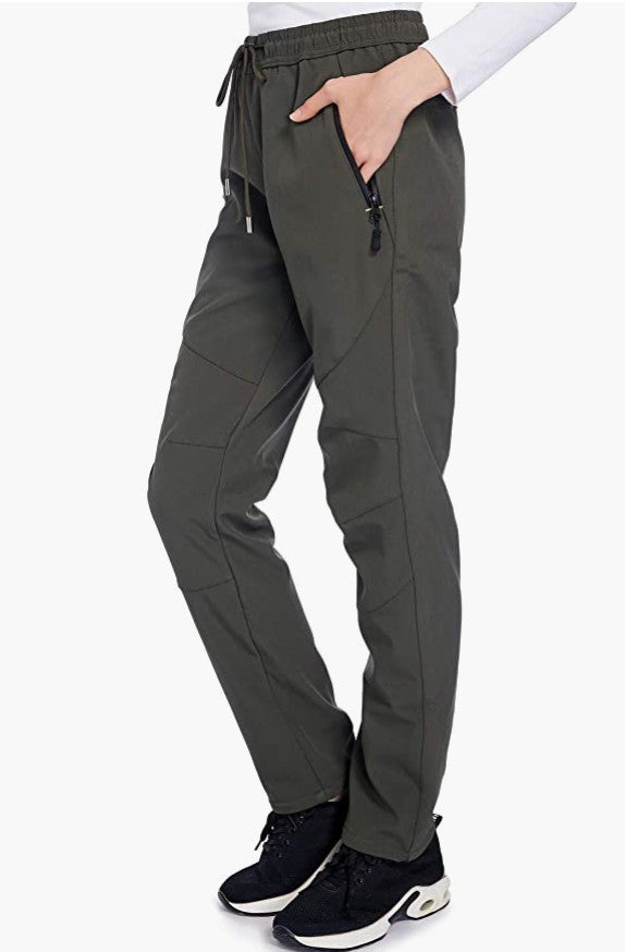 Women's Waterproof Snow Ski Pants with Fleece Lining - Windproof & Warm Outdoor Hiking Trousers