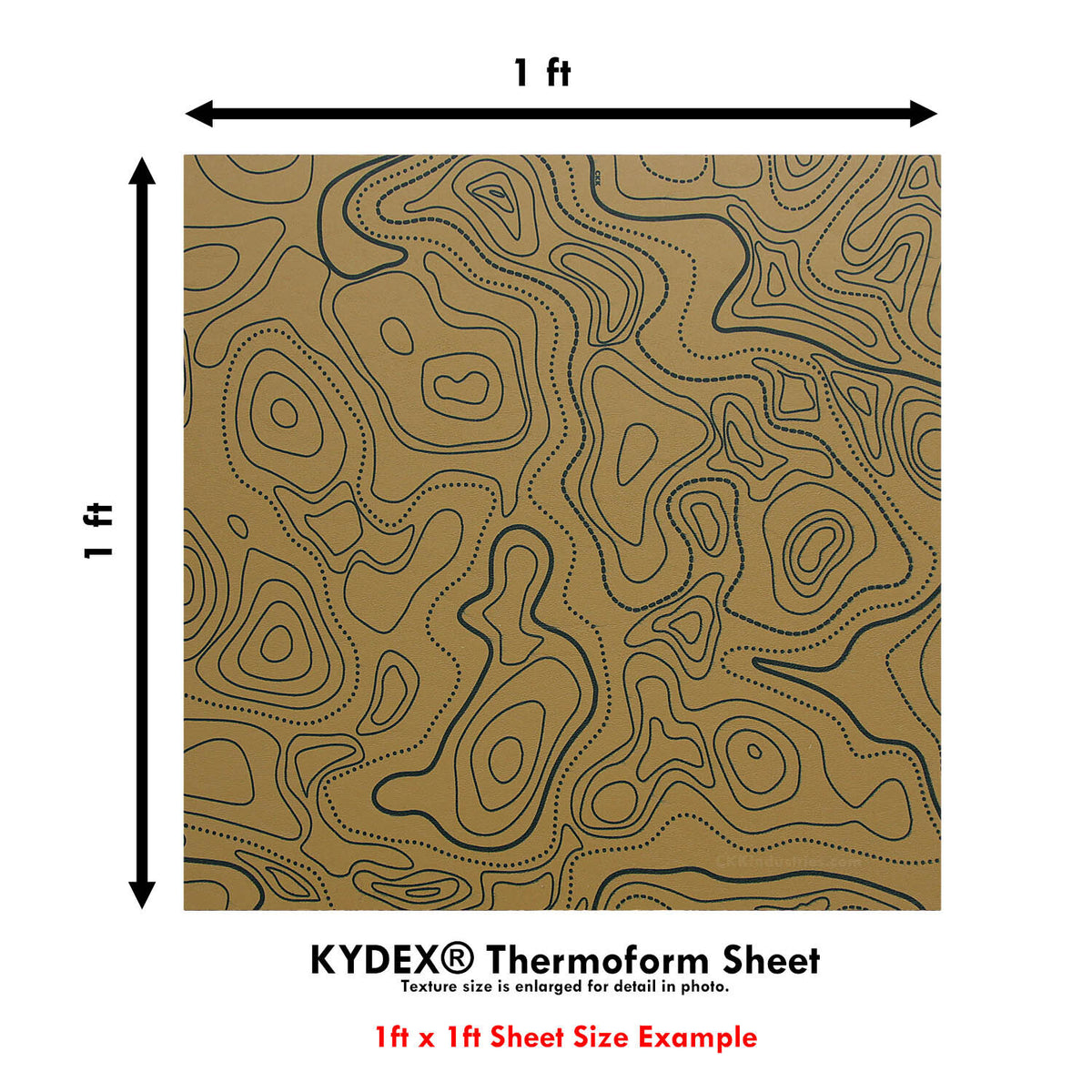 KYDEX Infused Topographic Map Camo Sheet - Multiple Sizes & Patterns