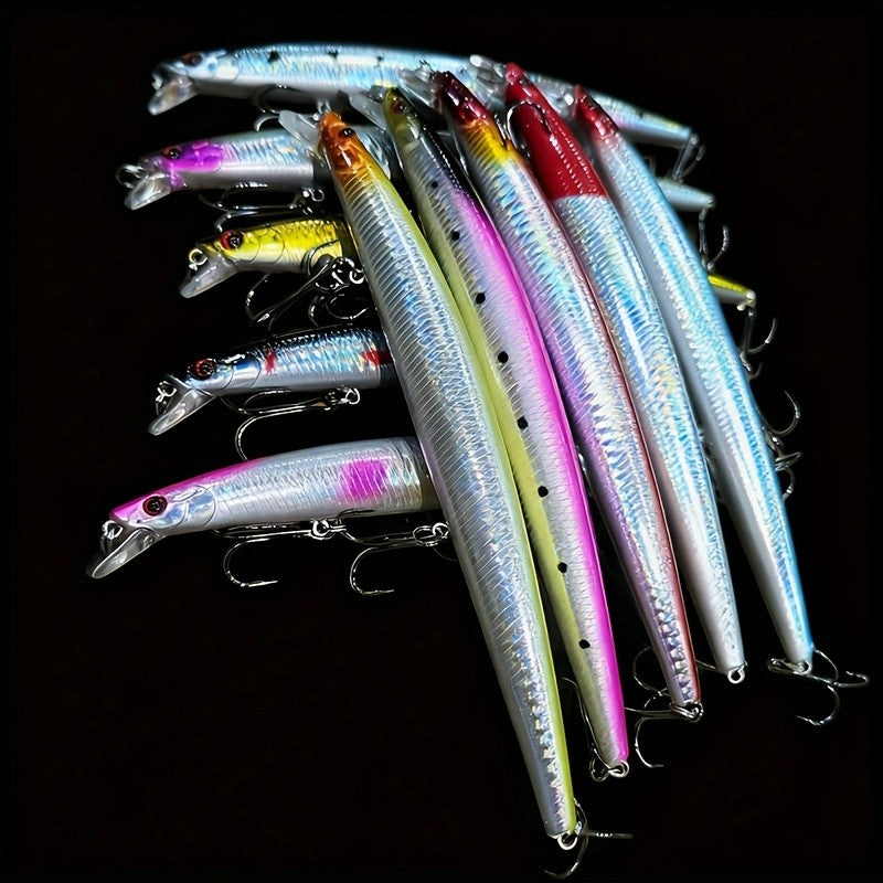 10pcs Large Minnow Sea Fishing Lures Artificial Hard Baits for Saltwater Fishing