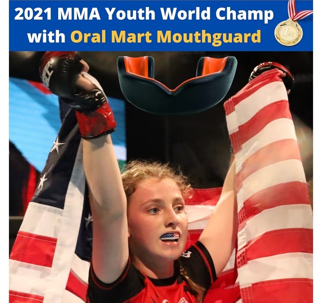 Youth Sports Mouth Guard with USA Flag and Fangs - 20+ Colors for Kids Protection