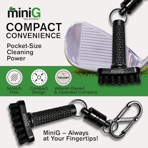 Golf Club Groove Cleaner Brush with Magnetic Attachment - Nylon Bristles