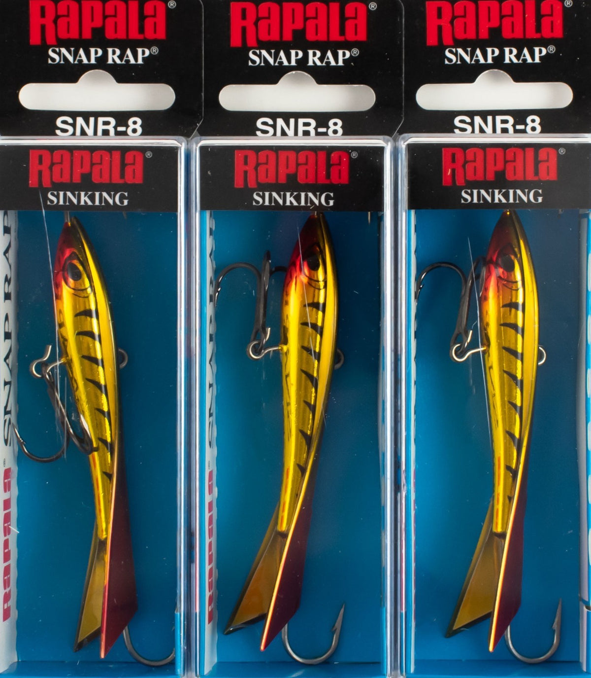 (Lot of 3) Snap Rap Fishing Lures 7/8oz Gold Olive Tiger Deep Water Bait